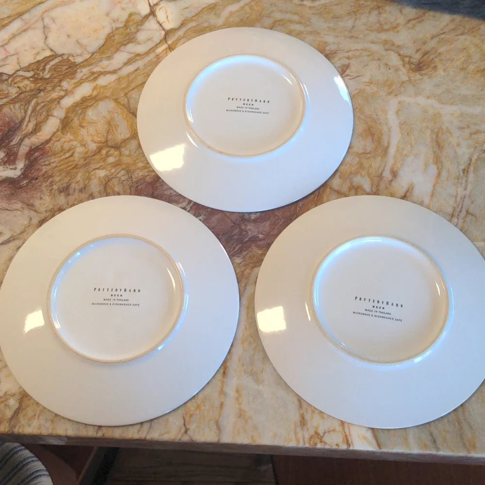 POTTERY BARN Beer Salad Plate dish Set